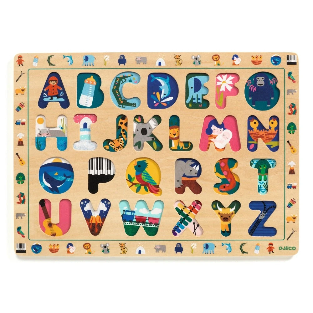 DJECO Houten Puzzel Alfabet 3 Jr+ 4 DJECO Houten Puzzel Alfabet 3 Jr+ - Afbeelding 2