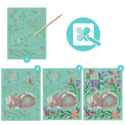 DJECO Krasfolie Kaarten Dieren In De Tuin 6 Jr+ -Beste Speelgoed Winkel DJECOkrasfoliekaartenDierenindetuin6jr DJ09717a