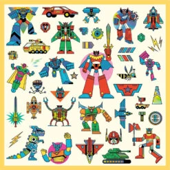 DJECO Stickers Robots Metallic 4 Jr+ -Beste Speelgoed Winkel DJECOstickersRobotsmetallicDJ09276c