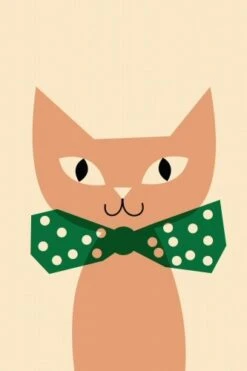 Petit Monkey Poster Pink Cat 29.7 X 42 Cm