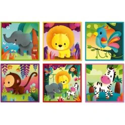 JANOD Blokpuzzel Jungledieren 2 Jr+ / 9 Stks -Beste Speelgoed Winkel janod blokpuzzel jungle dieren 112732 c