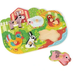 JANOD Knoppuzzel Boerderij 18 Mnd+ -Beste Speelgoed Winkel janod knoppuzzel boerderij 117096b