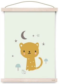 Petit Monkey Poster Leopard Mint 29.7 X 42 Cm