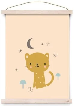 Petit Monkey Poster Leopard Peach 29.7 X 42 Cm