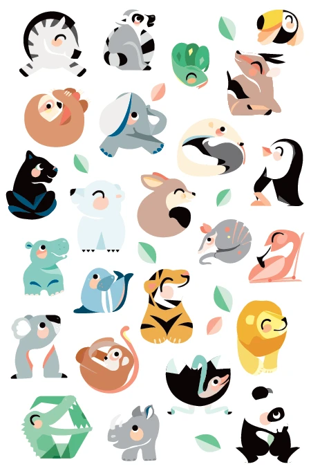 Petit Monkey Tattoo's Wild Animals 4 Petit Monkey Tattoo's Wild Animals - Afbeelding 2