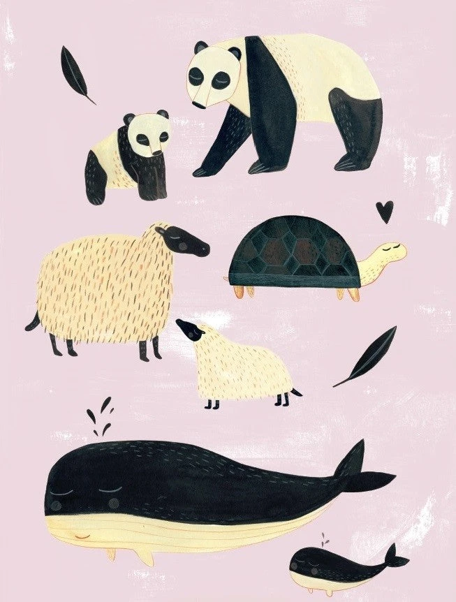 Petit Monkey Poster B&W Animals Pink 50 X 70 Cm 2 Petit Monkey Poster B&W Animals Pink 50 X 70 Cm