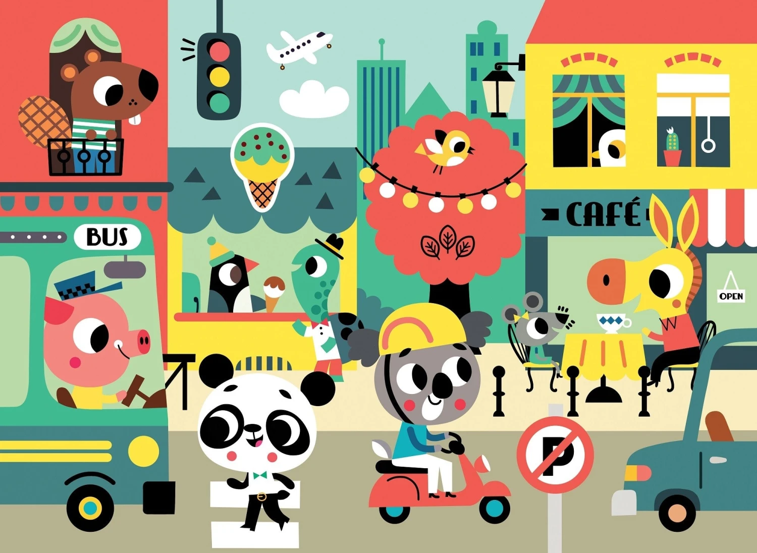 Petit Monkey Puzzel In The City 4 Jr+ / 48 Stks 5 Petit Monkey Puzzel In The City 4 Jr+ / 48 Stks - Afbeelding 3